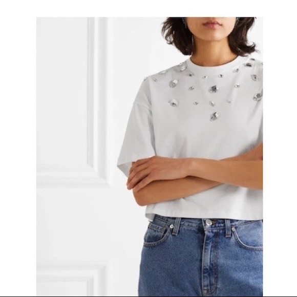 CHRISTOPHER KANE Crystal-embellished Cotton Jersey White SIZE S - Picture 7 of 11